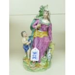 18th CENTURY FIGURE OF A WOMAN & BOY A/F 26 CMS