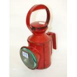 LONDON TRANSPORT RED OIL LAMP WITH BURNER
