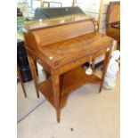 MAPLE & CO 1901 LADIES INLAID WRITING DESK, THE DRAWER OPERATES A CENTRAL TAMBOUR WHICH REVEALS A