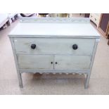 PAINTED SIDEBOARD WITH ONE DRAWER OVER A SMALL CUPBOARD