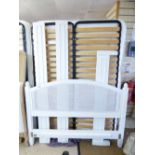 LOAF WHITE RATTAN BED FRAME & MATTRESS 151 CMS WIDE