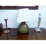 BEATEN COPPER TABLE LAMP + 2 OTHERS