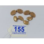 2 X PAIRS OF 9ct GOLD CUFFLINKS, TOTAL WEIGHT 5.93 grams