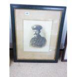 FRAMED & GLAZED BLACK & WHITE PHOTOGRAPH OF A SOLDIER 70 X 57 CMS
