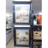 PAIR OF FRAMED & GLAZED OIL PAINTINGS SIGNED V KRANZ