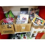 3 BOXES OF 7 INCH RECORDS / SINGLES, INCLUDING ROD STEWART, RAY STEVENS & DIANA ROSS