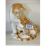 RUSSIAN / USSR LOMONOSOV CERAMIC LEOPARD FIGURE 18 CMS