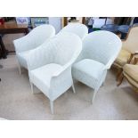 4 LLOYD LOOM CHAIRS, WITH LABELS