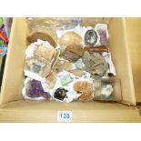 BOX OF CRYSTALS & MINERALS