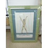 FRAMED WATERCOLOUR OF JOSEPHINE BAKER by FRANK MARTIN