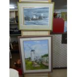WATER COLOUR & PRINT, BOTH OF PATCHAM MILL. 72 X 55 & 75 X 95 CMS