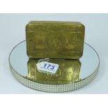 MILITARY WWI PRINCESS MARY GIFT TIN 1914 + 1915 NEW YEAR CARD & CONFIDENTIAL PAPER FROM FIELD
