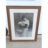 LUKE FILDES GIRL WITH PUPPY FRAMED PRINT