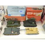 4 X RUSSIAN TANKS + 4 BOXES