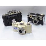 3 X VINTAGE CAMERA ILFORD ADVOCATE, AGUS BRICK + AGIFOLD AGILUX