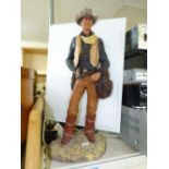 LARGE 20 INCH JOHN WAYNE RESIN STATUE SIGNED DANIEL MONTFORT 1983