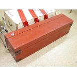 RED, WOODEN AMMUNITION BOX