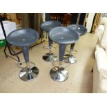 4 X GREY & CHROME BAR STOOLS