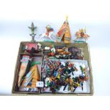 QUANTITY OF PLASTIC COWBOYS & INDIANS INCLUDING BRITAINS