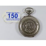 WHITE METAL GERMAN SYSTEME ROSKOPF PATENT POCKET WATCH "EINIG UND STARK"