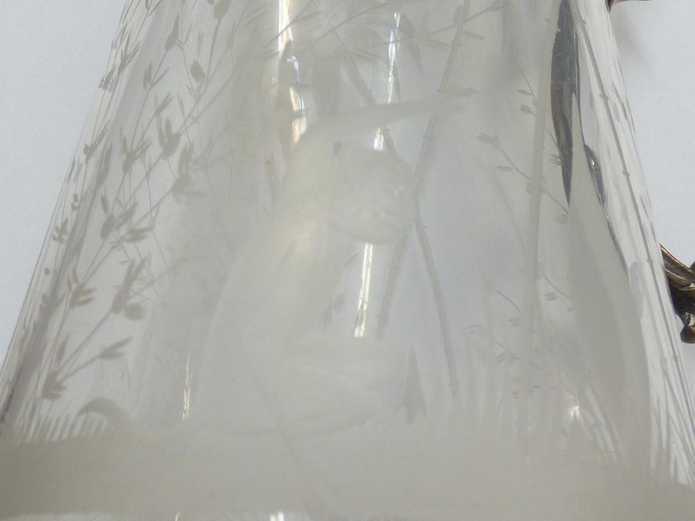 CLARET JUG ETCHED WITH COCONUT TREES & MONKEYS - Image 6 of 6