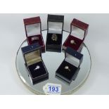 5 X 925 SILVER DRESS RINGS (BOXED)