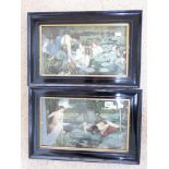 2 X BLACK FRAMED PRE - RAPHAELITE PRINTS