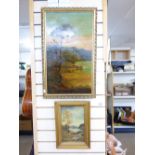 2 FRAMED OIL PAINTING OF RURAL SCENES