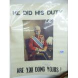 ORIGINAL WW1 RECRUITMENT POSTER 'HE DID HIS DUTY ARE YOU DOING YOURS? ' PUBLISHED BY T. C & H. C