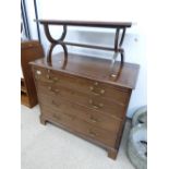 4 DRAWER CHEST WITH CROSS BANDED SIDE TABLE