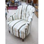 REUPHOLSTERED VICTORIAN ARMCHAIR