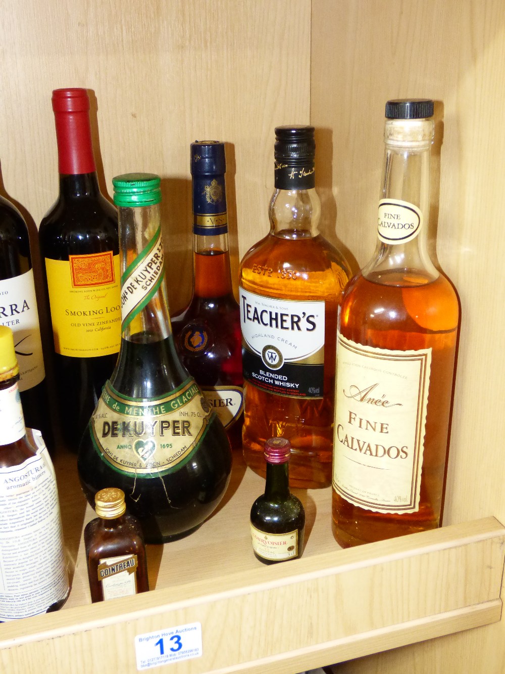 QUANTITY OF ALCOHOL INCLUDING COURVOISIER COGNAC, TEACHERS WHISKY & DEKUYPER CREME DE MENTHE - Image 2 of 3