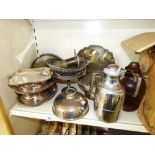 QUANTITY OF SILVER PLATED ITEMS INCLUDING TUREENS & DISHES