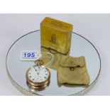 GOLD FILLED DENNISON OPEN FACE POCKET WATCH 1920s, 9 JEWEL SWISS MOVEMENT, WORKING ORDER WITH RARE