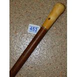VICTORIAN IVORY TOPPED WALKING STICK