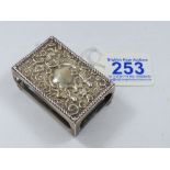 HALLMARKED SILVER MATCHBOX HOLDER, BIRMINGHAM 1898 -99