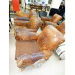 3 VINTAGE LEATHER ARMCHAIRS