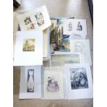 QUANTITY OF SKETCHES, PAINTING & PRINTS