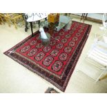 RED WOOL AFGHAN RUG