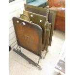 3 METAL FIRE SCREENS, TOASTING FORK & 1 OTHER
