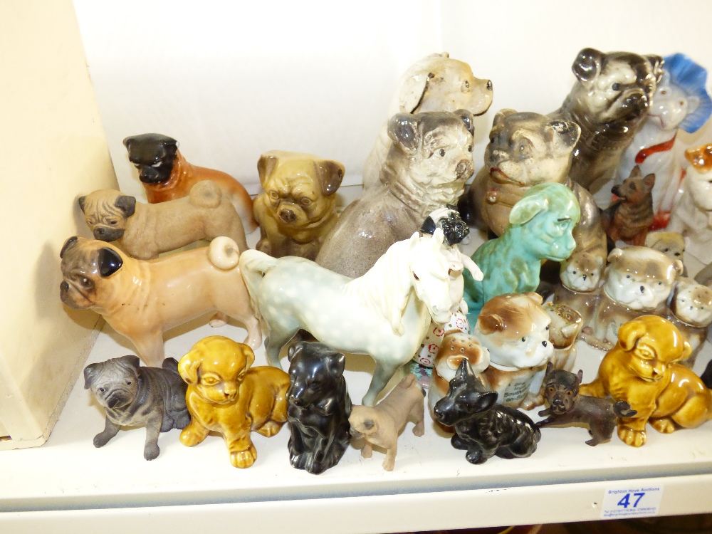 LARGE COLLECTION OF CERAMIC PUG FIGURES + OTHERS - Image 3 of 3