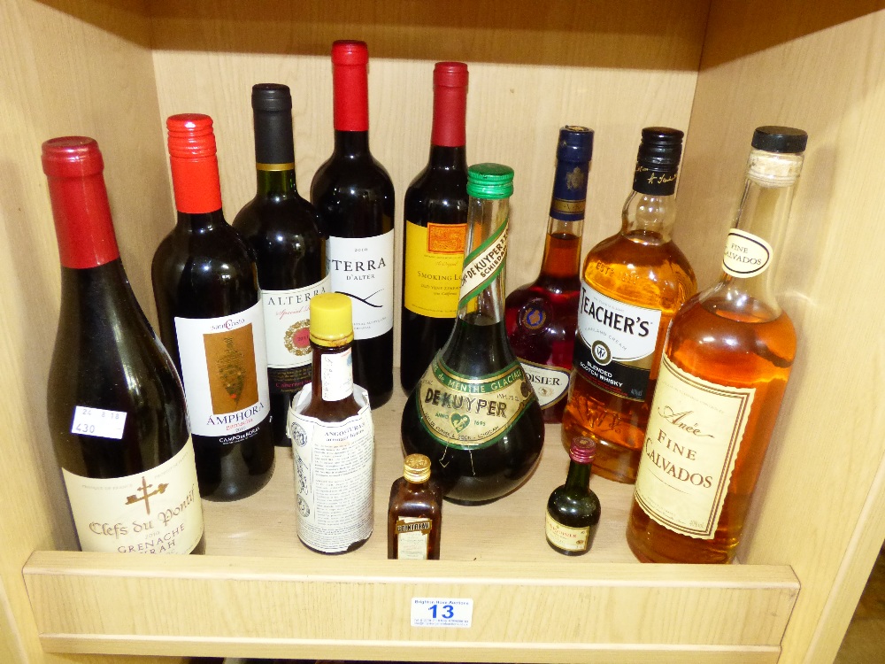 QUANTITY OF ALCOHOL INCLUDING COURVOISIER COGNAC, TEACHERS WHISKY & DEKUYPER CREME DE MENTHE