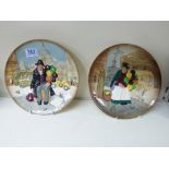 PAIR OF ROYAL DOULTON WALL PLATES 'THE BALLOON MAN' D6655 & 'THE OLD BALLOON SELLER' D6649