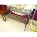 WOODEN GARDEN BENCH WITH METAL ENDS