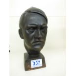 CAST IRON BUST OF ADOLF HITLER 21CMS