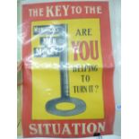 ORIGINAL WW1 RECRUITING POSTER 'THE KEY TO THE SITUATION', PUBLISHED BY THE PARLIAMENTARY RECRUITING