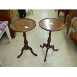 2 X MAHOGANY INLAID WINE TABLES