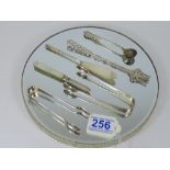 5 PIECES OF HALLMARKED SILVER 84.75 GRAMS + HALLMARKED SILVER & MOTHER OF PEARL FRUIT KNIFE