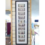 FRAMED STEREOGRAPH PICTURES OF BEACH & SHIP SCENES INCLUDING CLACTON & HASTINGS 115H X 33W CMS
