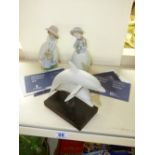 2 LLADRO FIGURES, BLOSSOM TIME, 01006869 & SPRINGTIME FUN, 01006876 + LLADRO FIGURE OF DOLPHINS,
